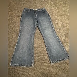 American Eagle outfitters flare button flap blue jeans size 12p